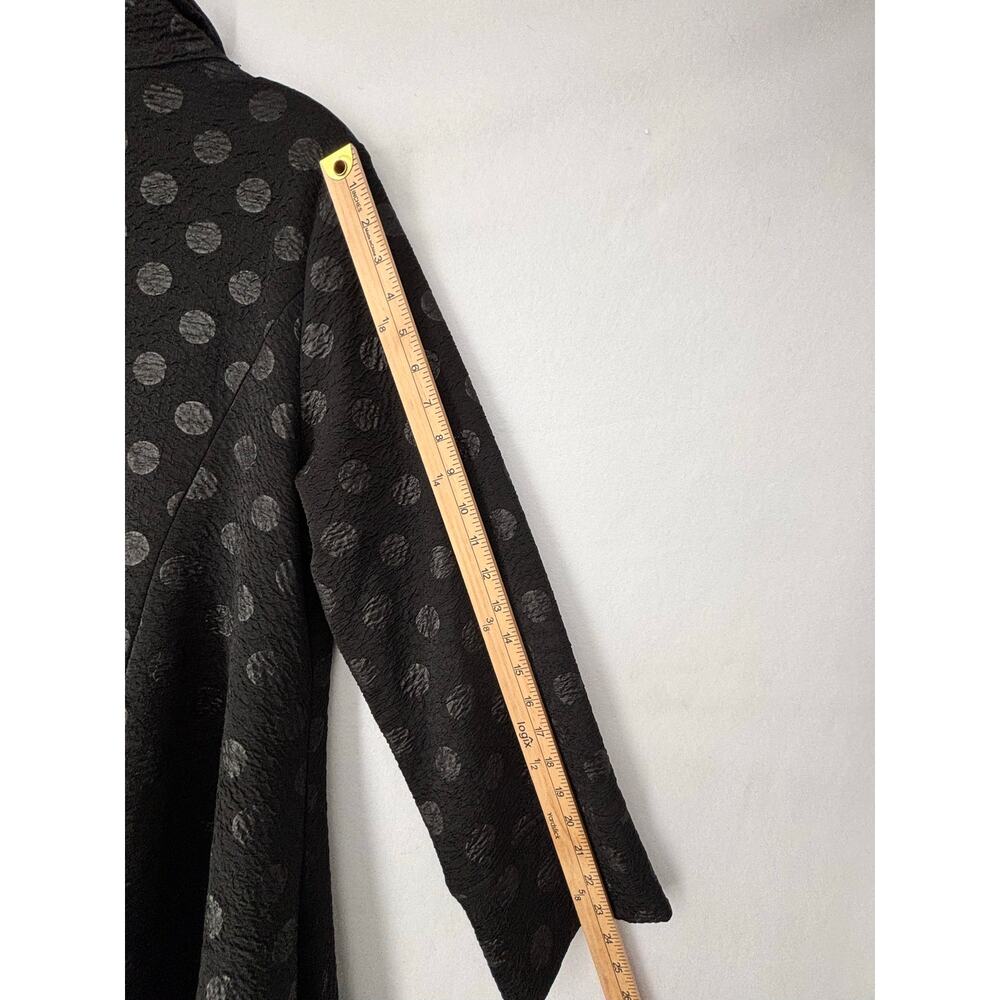 IC by Connie K Minimalist Jacket Womens XL Lagenlook Shirred Collar Polka Dot - Picture 10 of 12